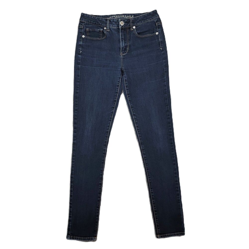 American Eagle Hi-Rise Skinny Jeans Womens 4 Stretch Blue Denim Pants